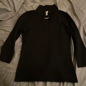 Gently worn- black shirt. 92% silk